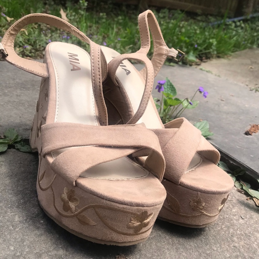 Embellished Floral Wedges